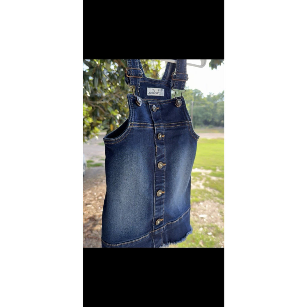 Jordache Denim Overalls Dress Toddlers Size 2T Raw hem